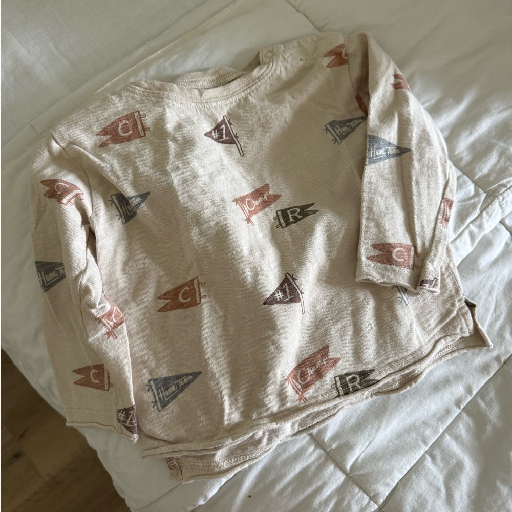 Rylee + Cru Beige Long Sleeve Shirt